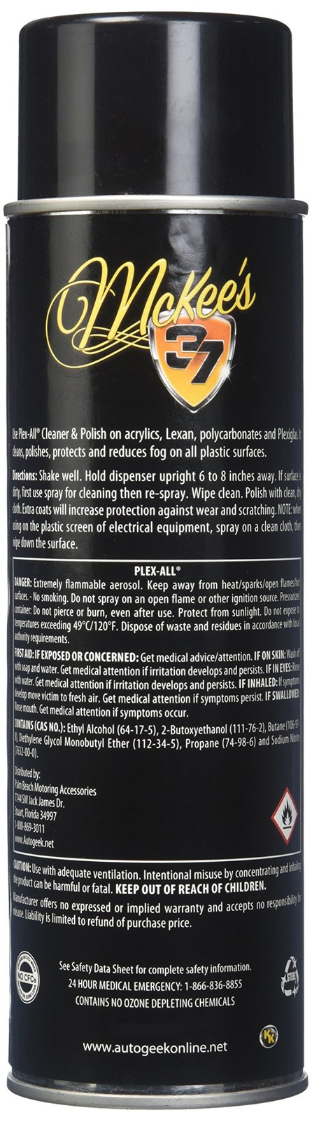 MK37560 Plex All Plastic Glass Surface Cleaner Polish Spray 19 Fl Oz