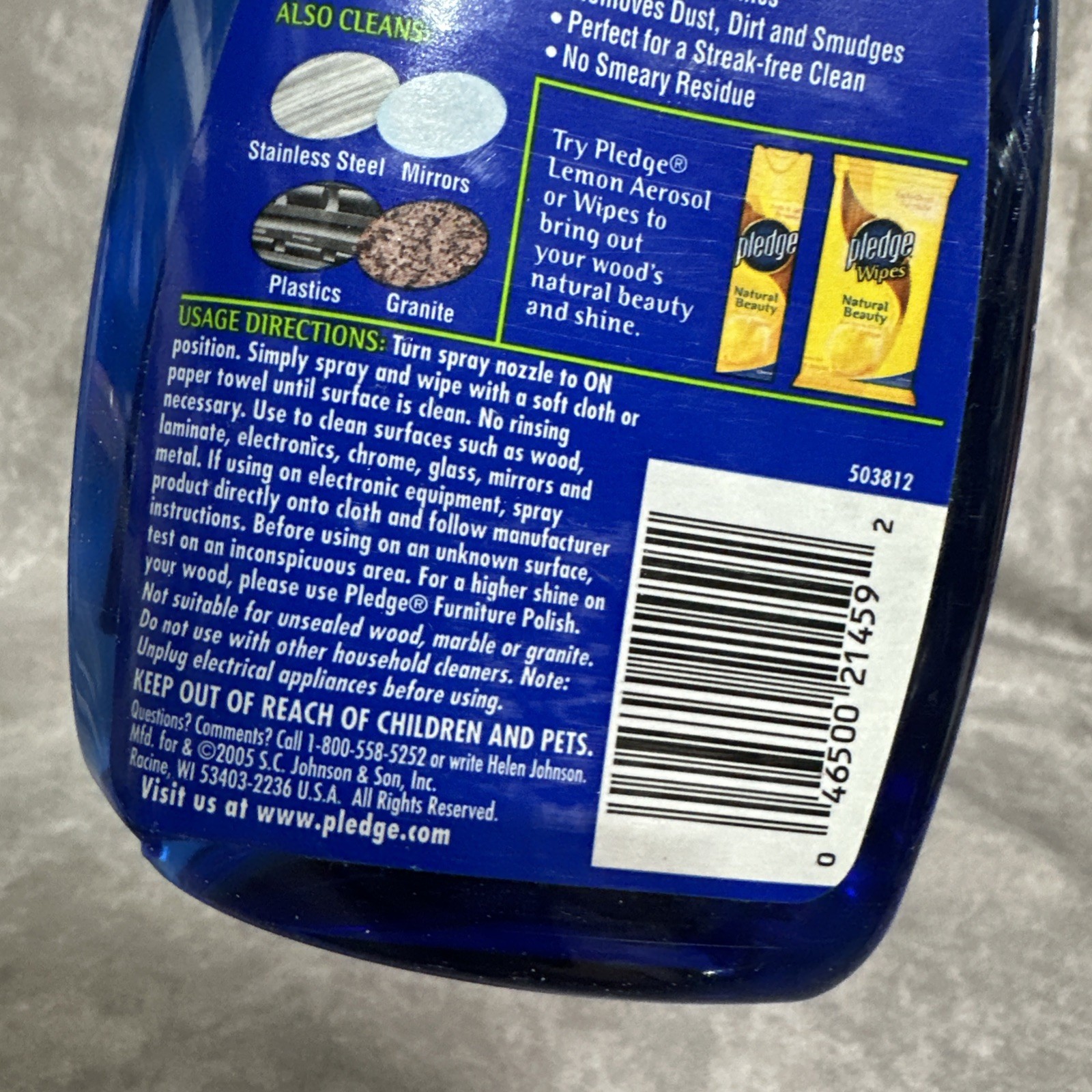 Pledge Multi Surface Cleaner Spray 13 oz 2005 AntiStatic Dust Clean Discontinued