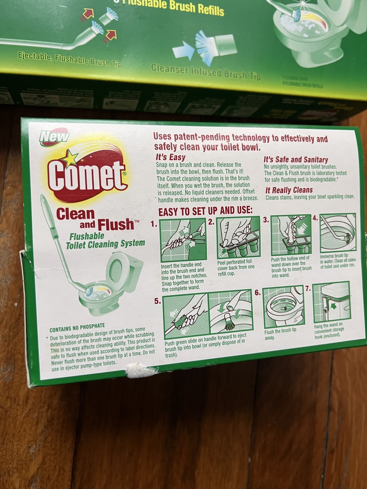 HTF Comet clean and flush Wand (2) + brush refills 3 New Packs Vintage Cleaning