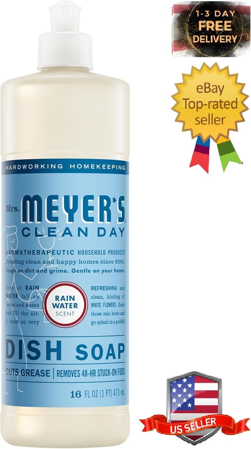 Liquid Dish Soap, Biodegradable Formula, Rain Water, 16 F