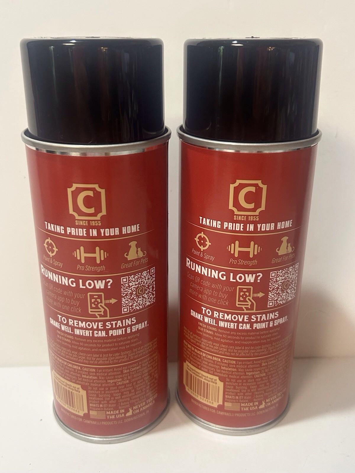 CAMPANELLI Pro Series Stain Remover – Lot of 2 – 18oz Cans