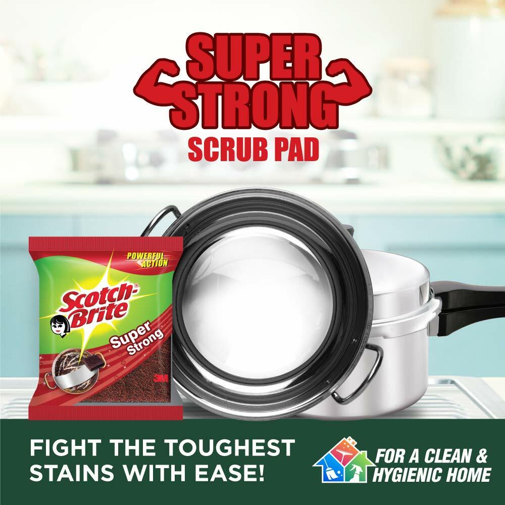 Scotch-Brite Super Strong Heavy Duty Scrub Pad, 7.5cm x 9cm – Free Ship