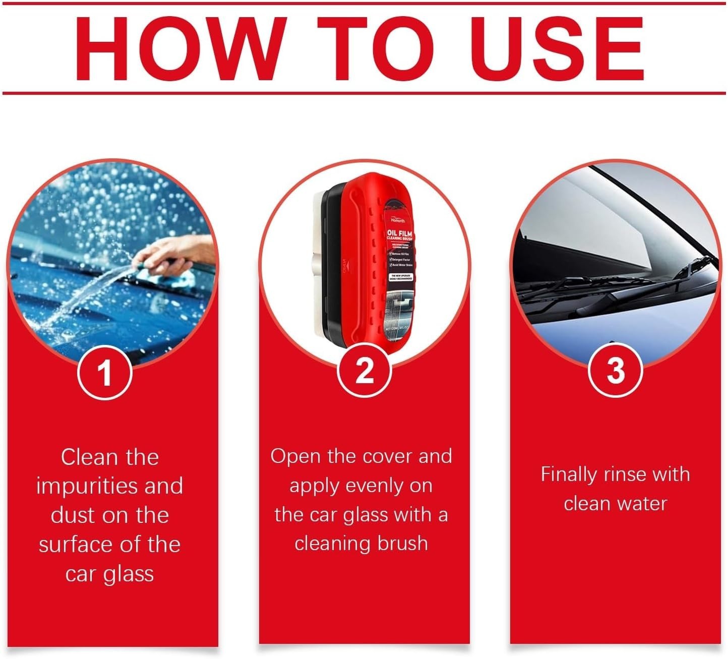 Hydrophobic Windshield Cleaner with Integrated Brush – Anti-Fog Safety Solution