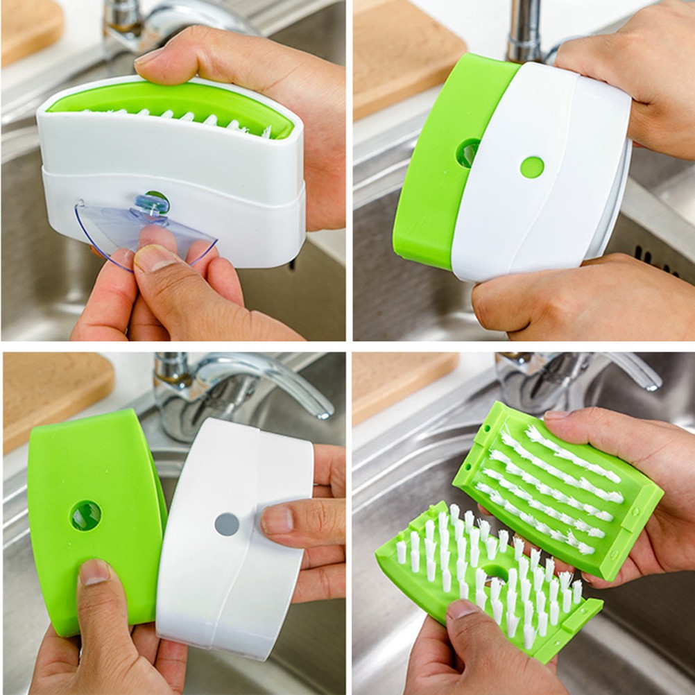 3 Pcs Utensil Cleaner Suction Cup Washing Brush Chopsticks for Dishes