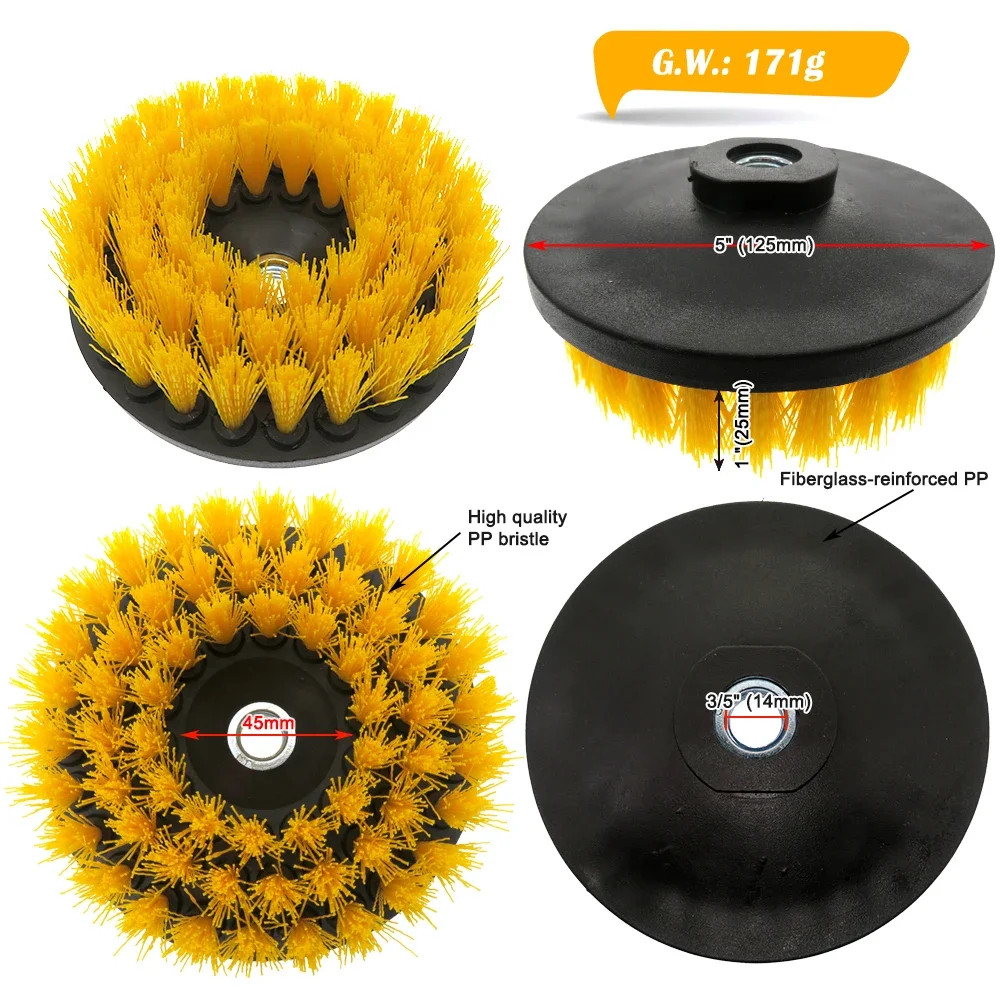 5 Inch Power Scrubber Brush Electric Cleaning Brush M14 Thread for Cleaning Carp