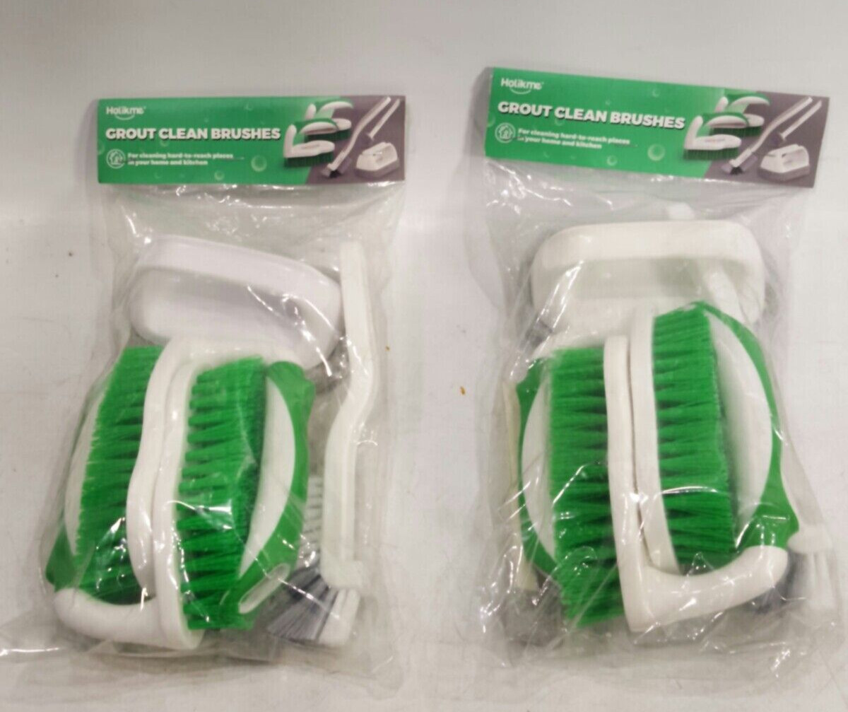 Holikme 5 PK B088NFBS3B Grout Clean Brushes Set Deep Cleaning, Green, Set of 2