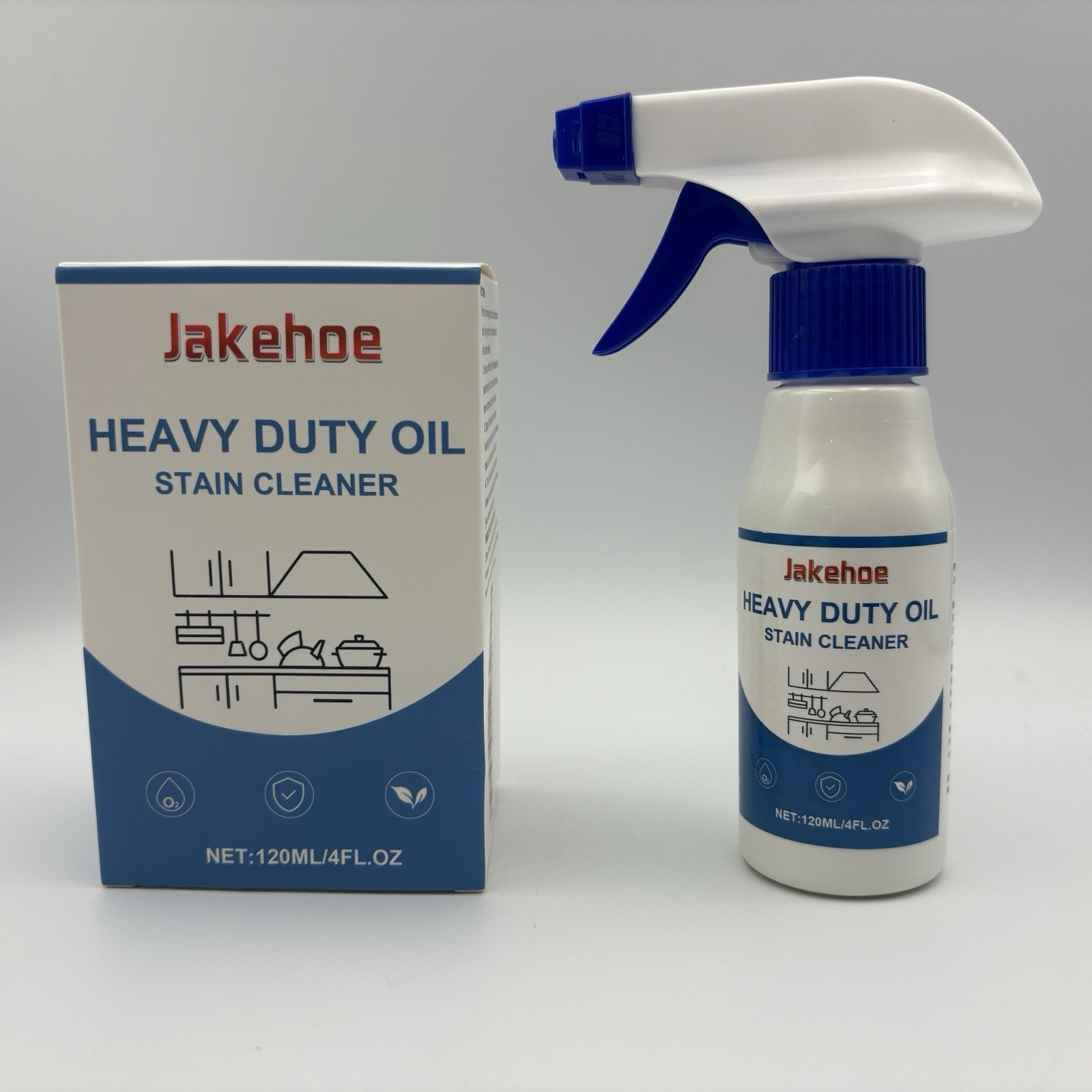 Jakehoe Heavy Duty Oil Stain Kitchen Cleaner 4 Fl Oz Spray Bottle New & Sealed