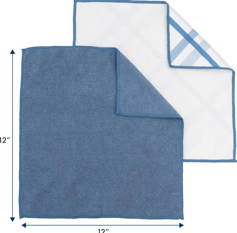 Reusable Microfiber Cleaning & Scrubbing Pads for Home 6PK 12″ X 12″ 6PK