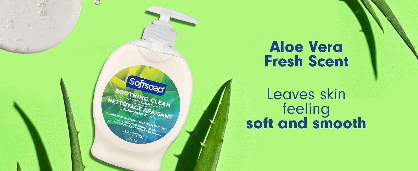 Liquid Hand Soap, Soothing Clean Aloe Vera – 7.5 Fl Oz (Pack of 6)