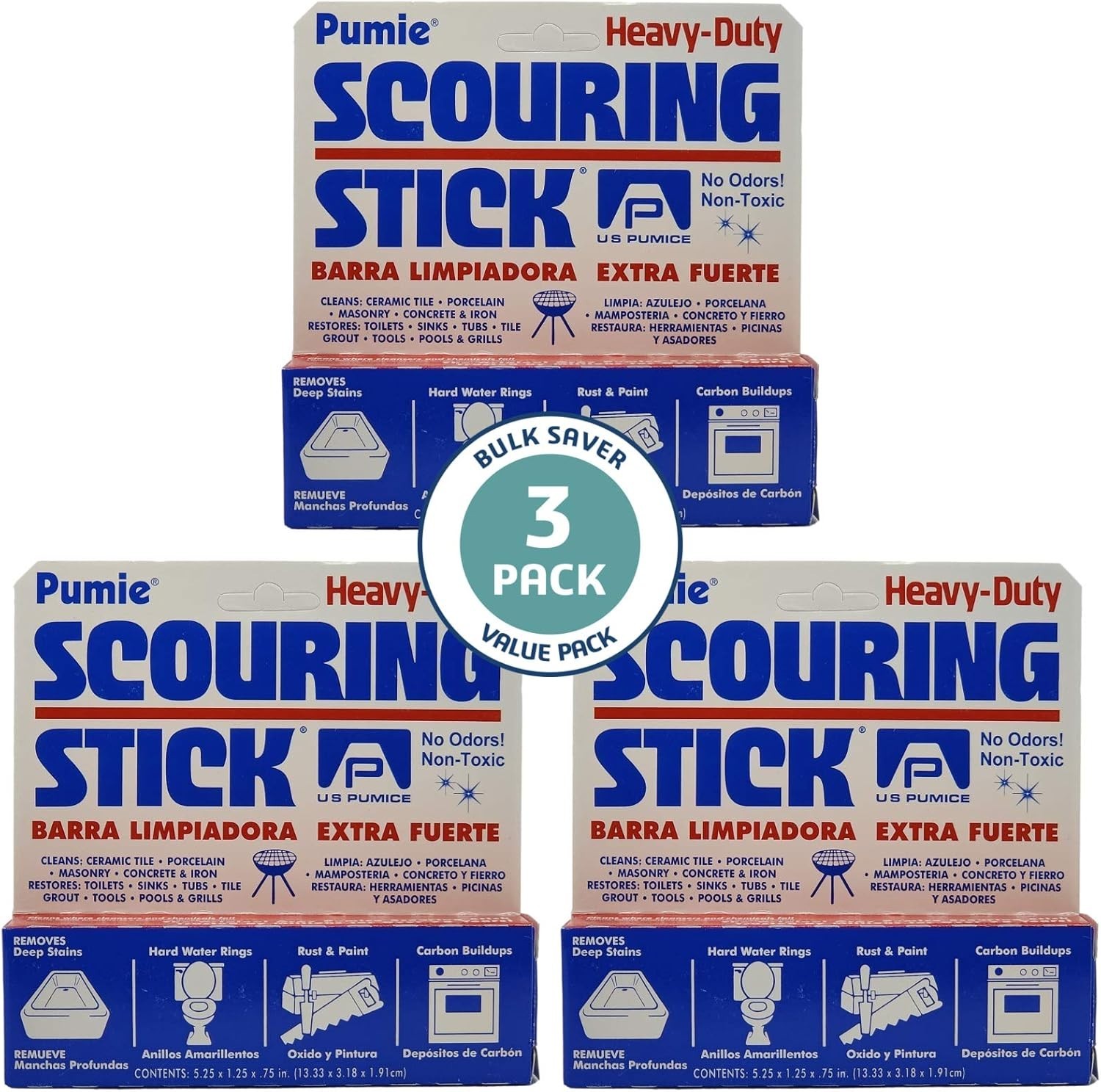 Eco-Friendly 3-Pack Pumice Cleaning Sticks – Safe for Homes with Kids & Pets