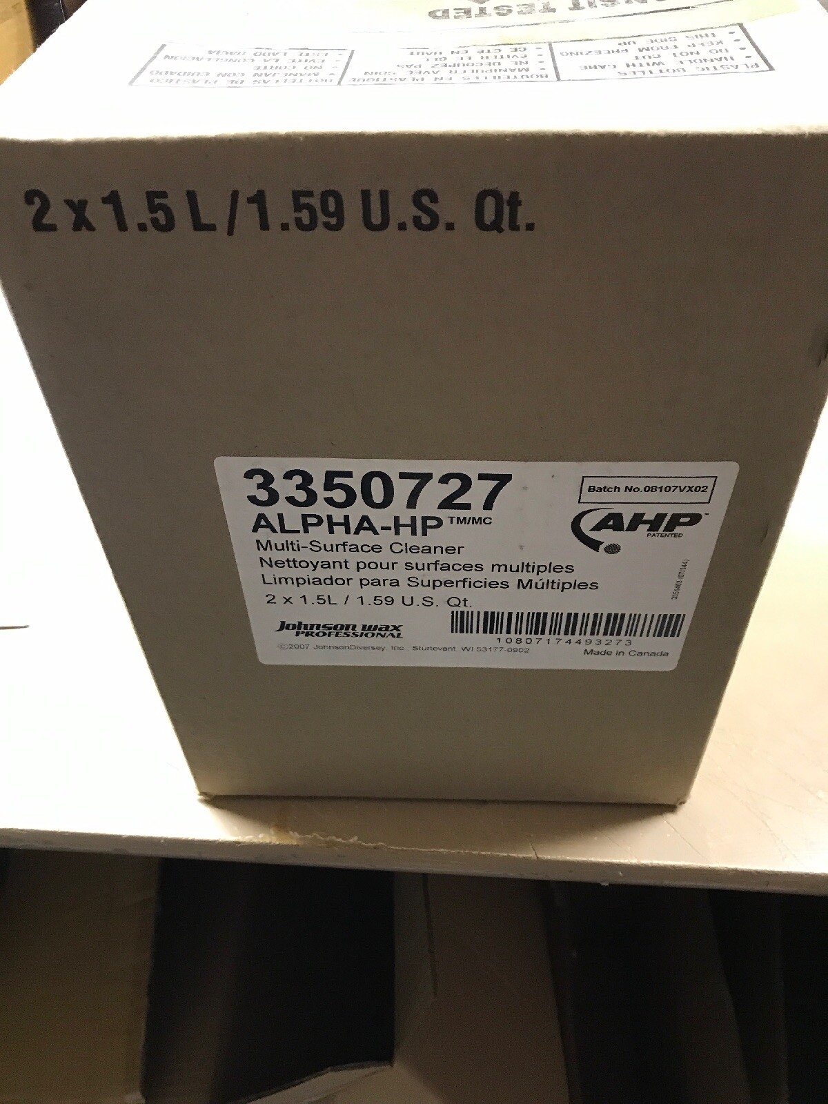 Lot Of 2 Diversey Alpha-HP Multi Surface Cleaner 3350727 1.5L Each RTD System