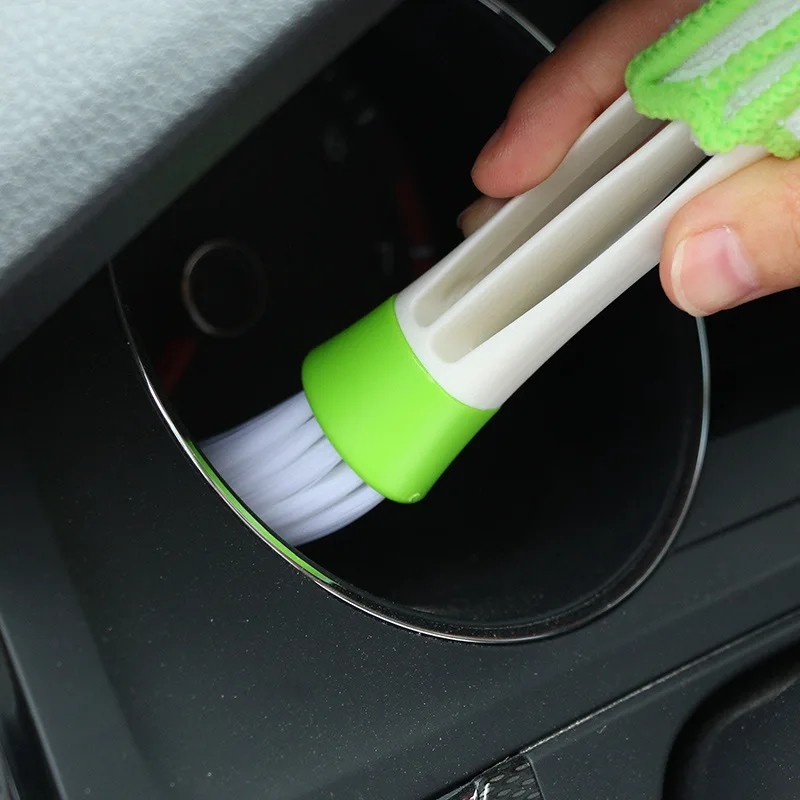 Portable Double End Car Vent Brush Computer Dust Cleaner Window Air Con Blinds