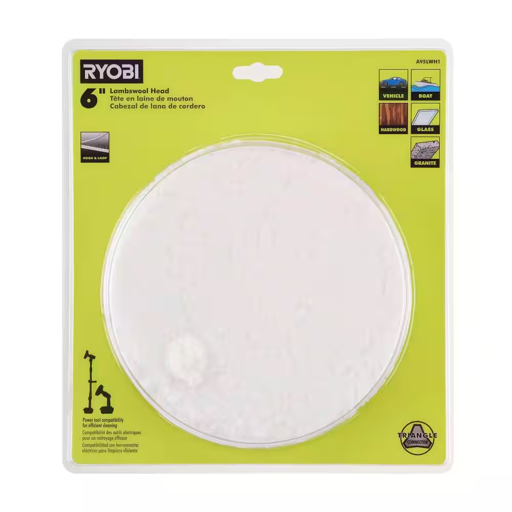 6 In. Lambswool Head for RYOBI P4500 and P4510 Scrubber Tools