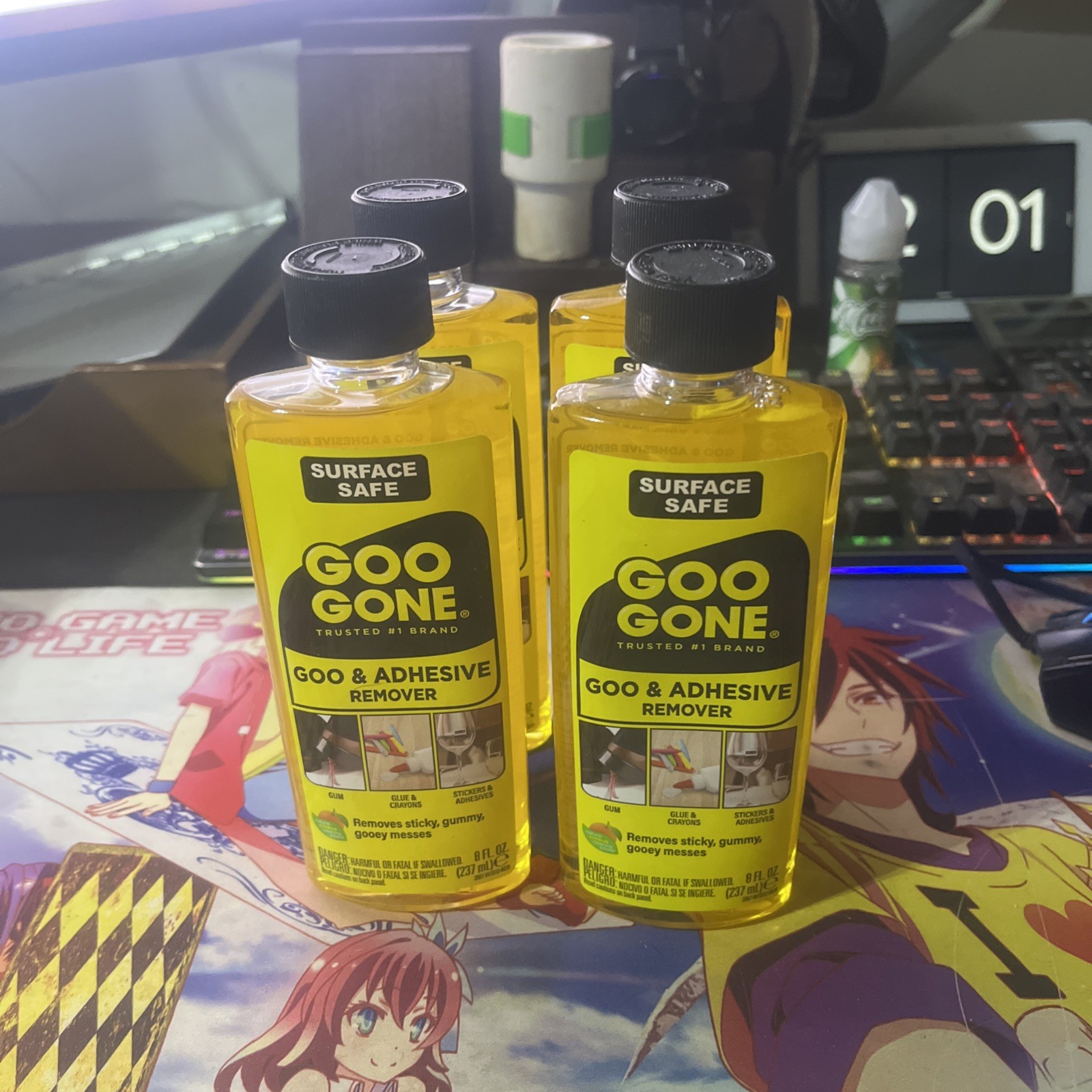 4 Goo Gone Sticky Gummy Messes Remover, 8fl oz Each Citrus Lot