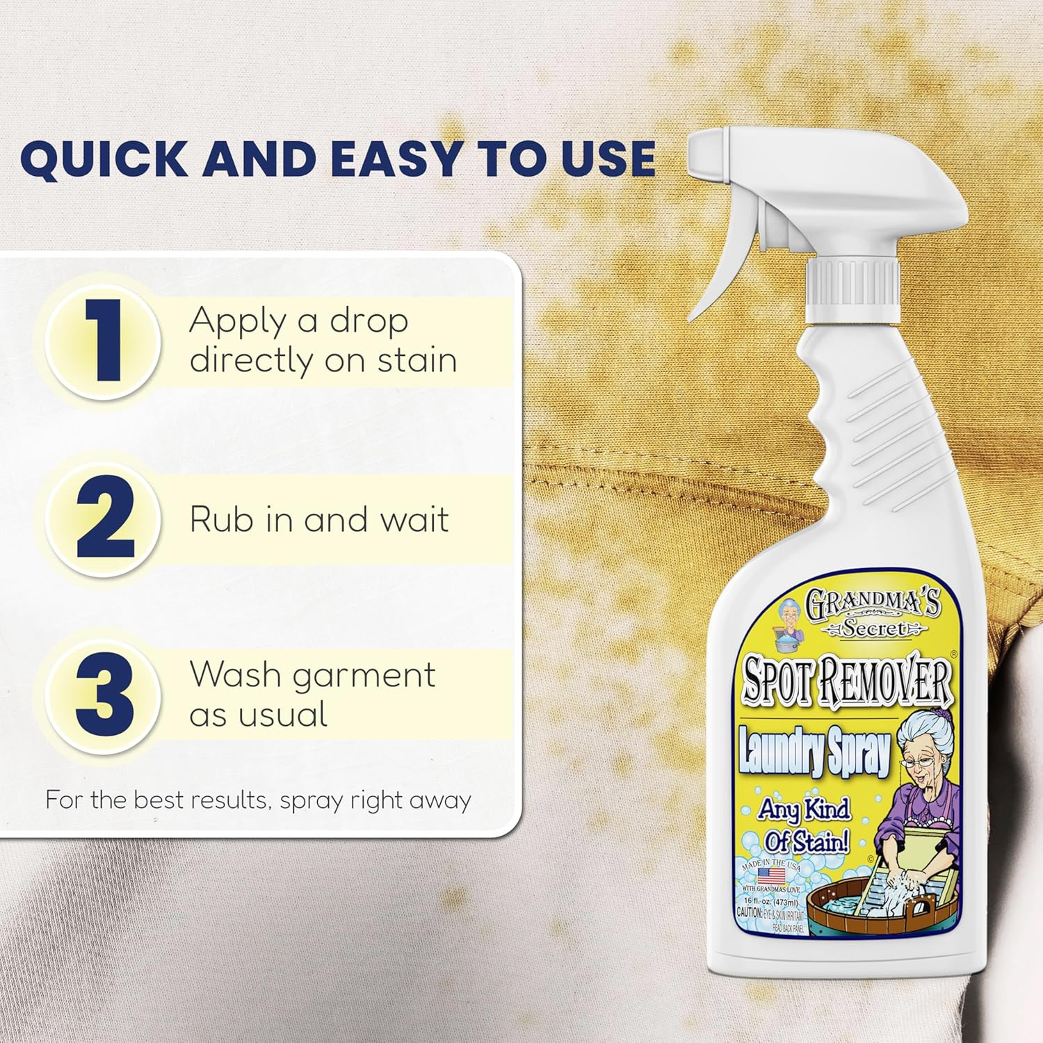 Grandma’s Secret Spot Remover Laundry Spray Clothes & Fabric Stain Remover 2Pk