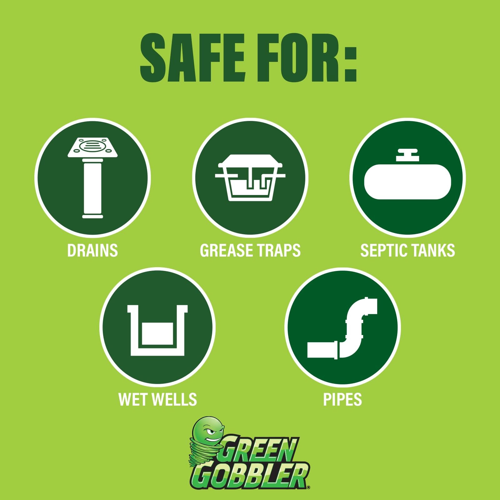 green gobbler Enzyme Drain Cleaner Controls Foul Odors & Breaks Down 1 Gallon