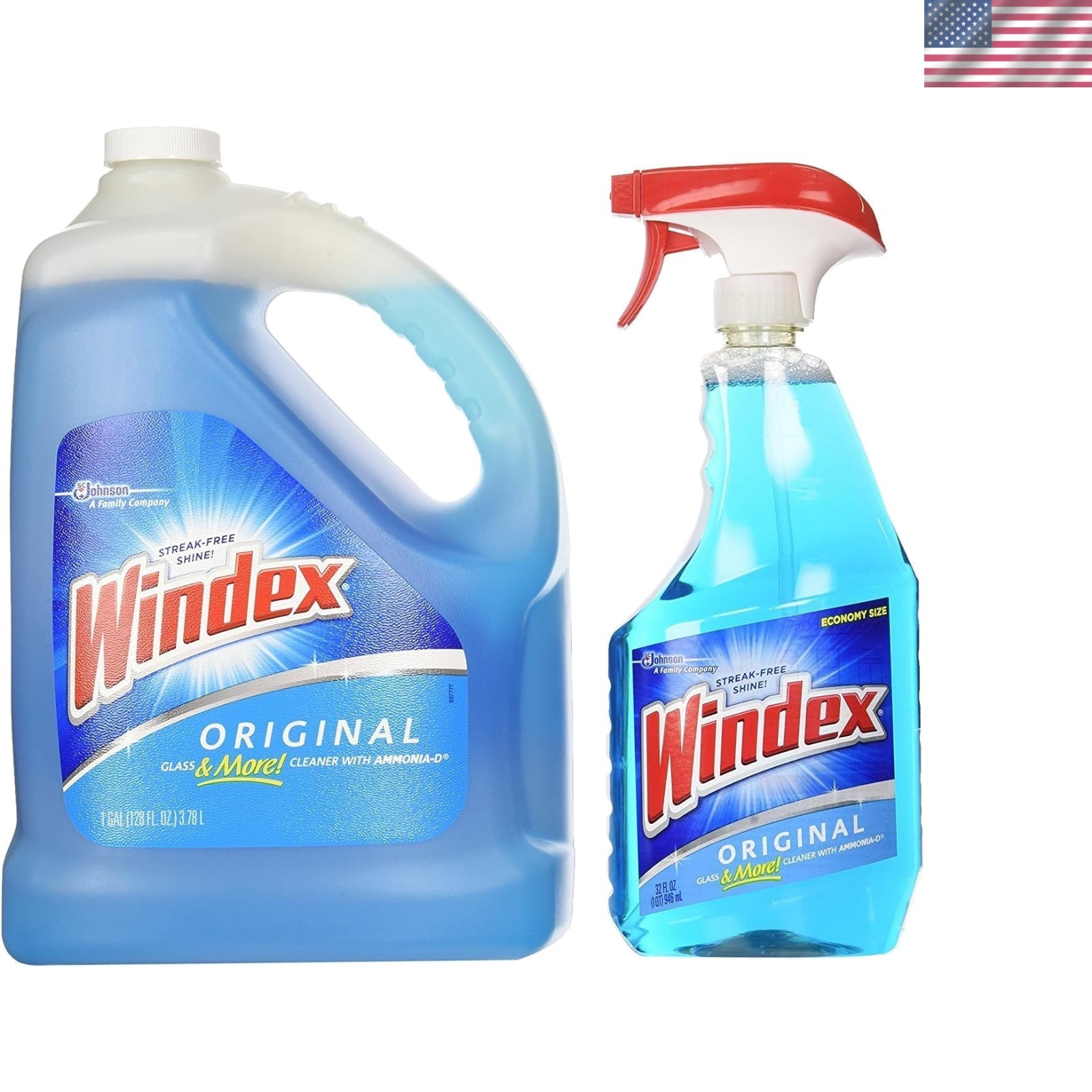 Glass Cleaner, 1 spray bottle + 128 fl. oz. Refill – Total 160 fl. oz