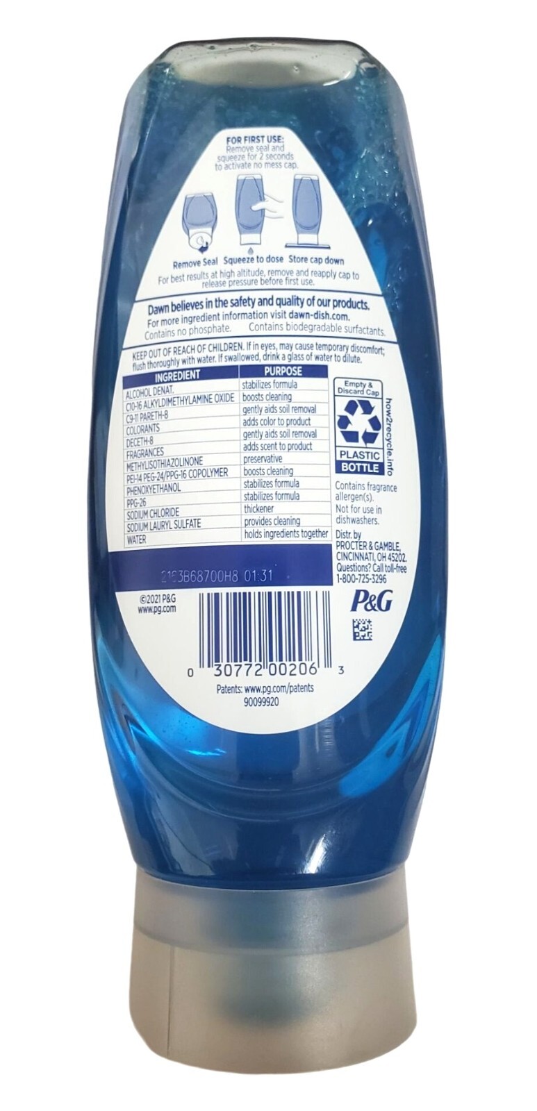 Dawn EZ-Squeeze Ultra Dishwashing Liquid Dish Soap, Original Scent, 14.7 fl oz