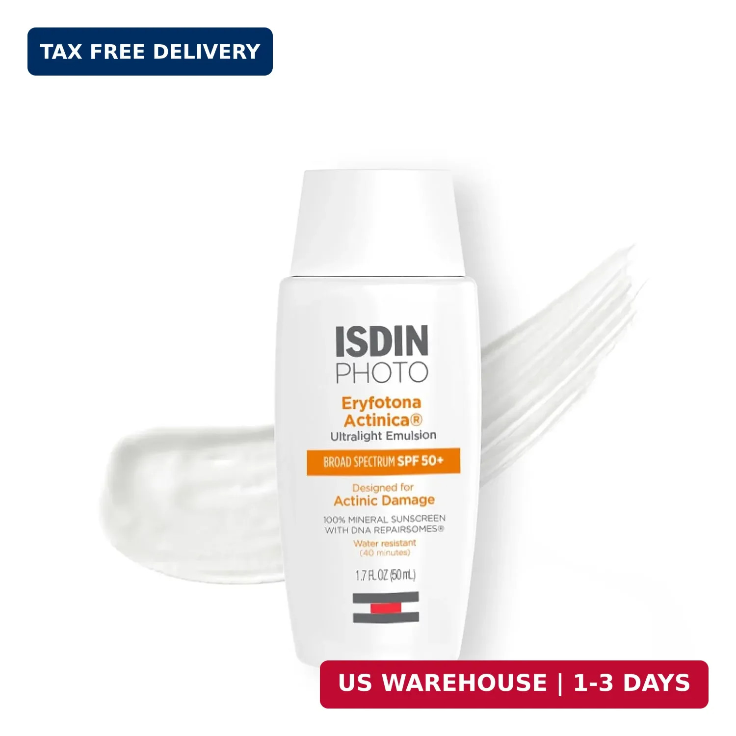 ISDIN Eryfotona Actinica SPF 50+ | Mineral Sunscreen for Face with Zinc Oxide |