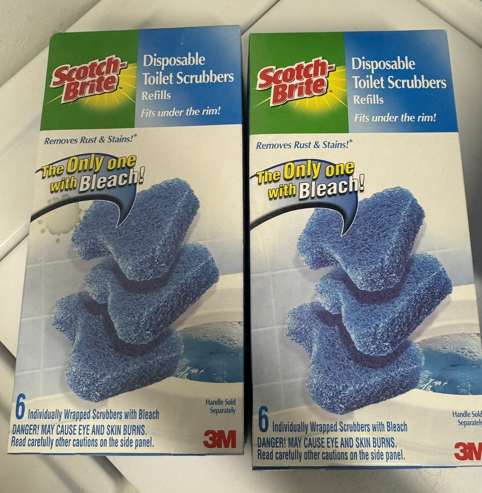 Scotch Brite Disposable Toilet Scrubbers 2 Handles + 24 Refills Cleaning Pad HTF
