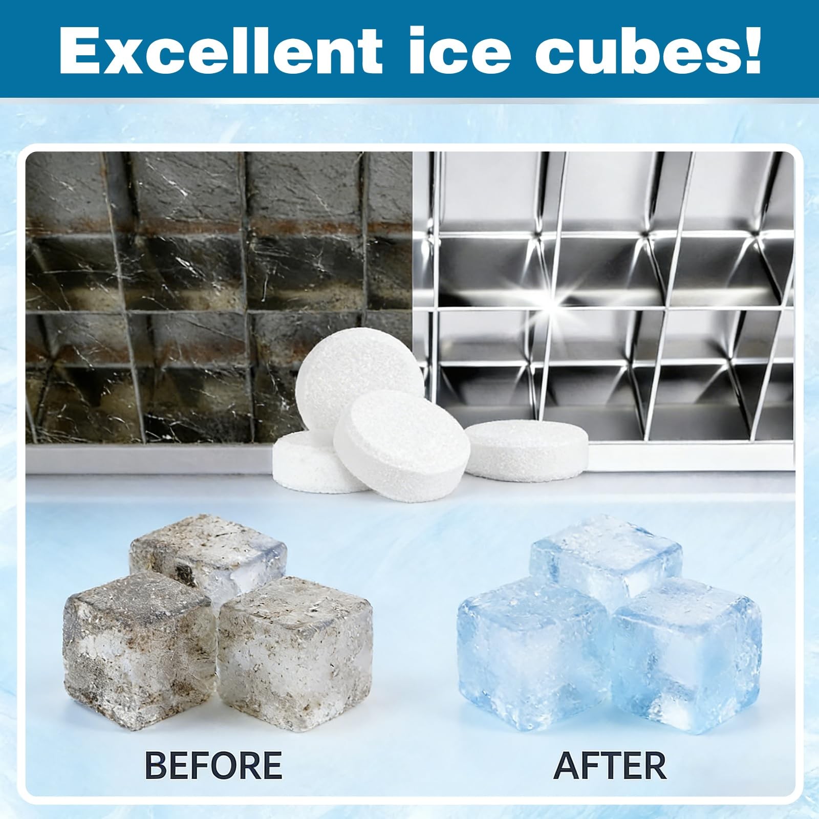 SOPAMI Ice Machine Cleaner and Descaler Tablets – 12 Pack Ice Maker Cleaner T…