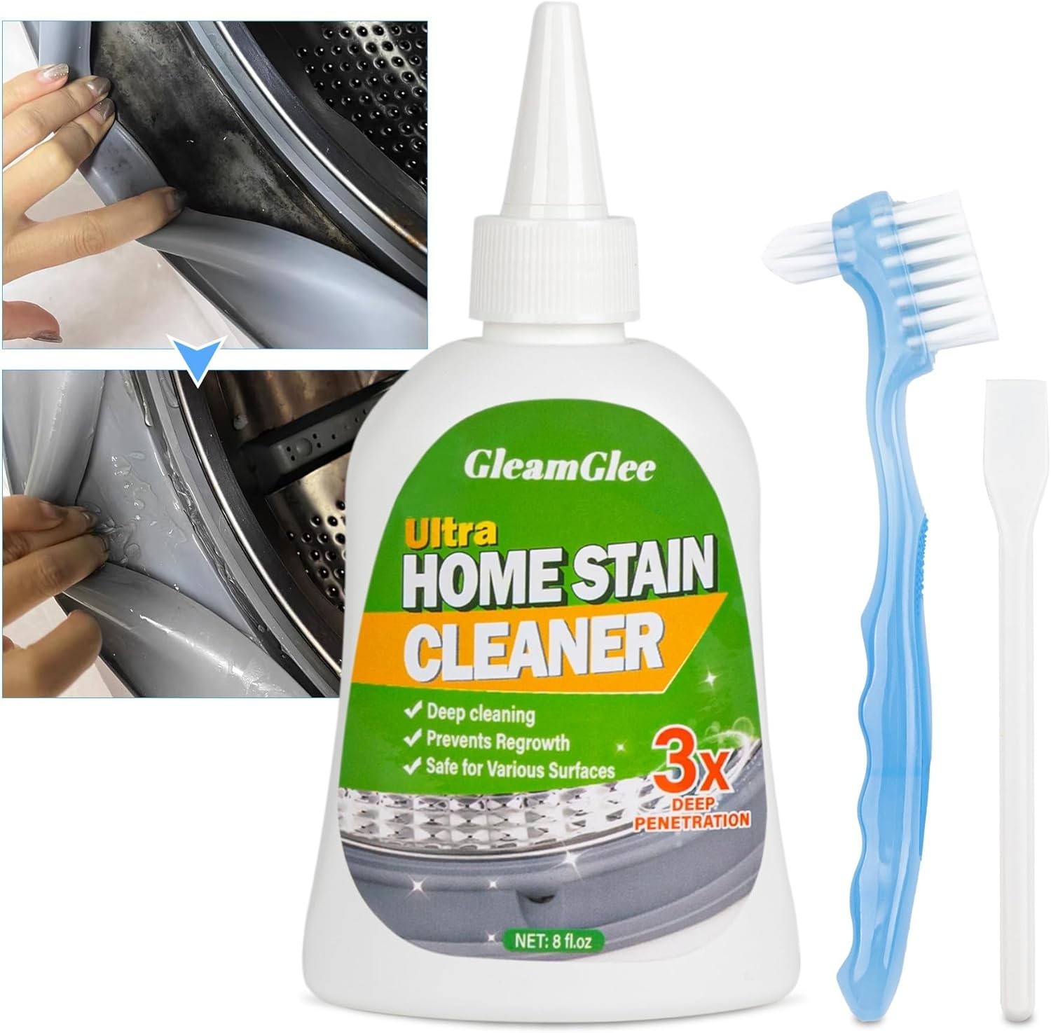 Heavy Duty Home Stain Cleaner Gel – 8 Fl Oz for Bathroom, Tile & Washing Machine