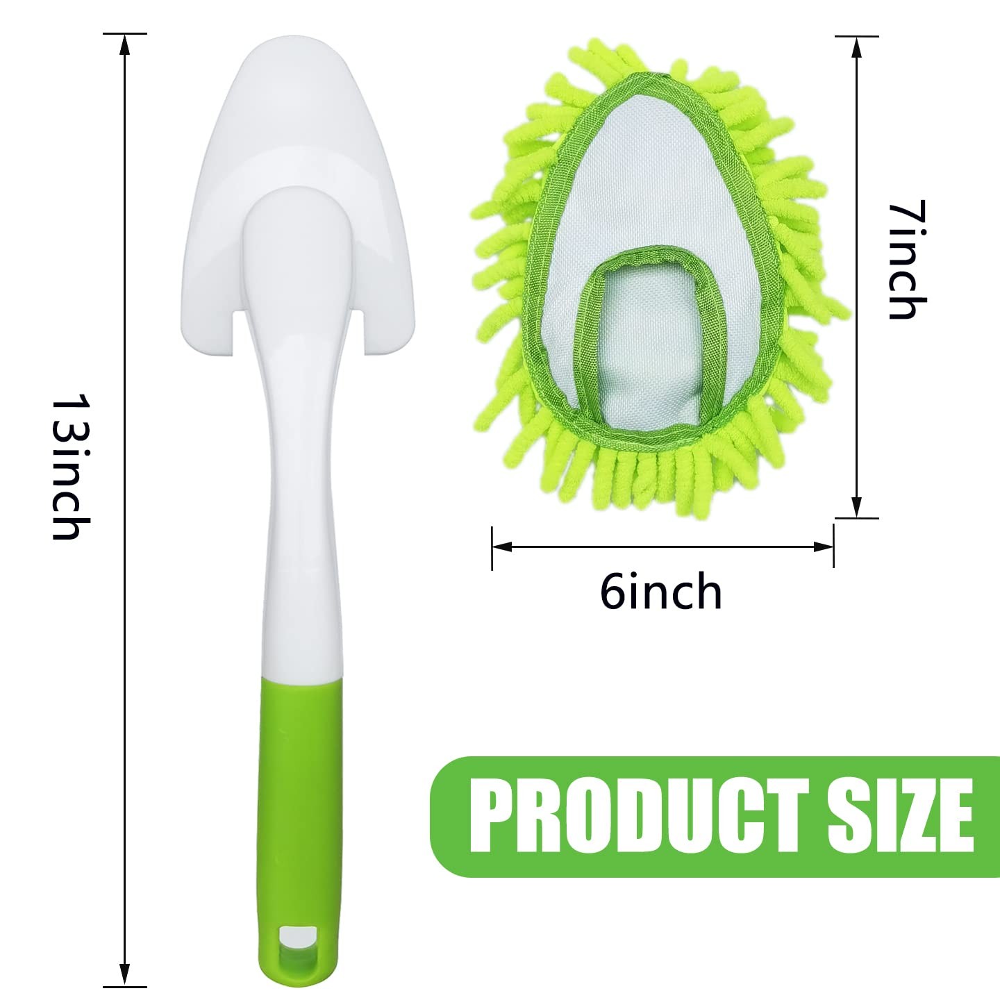 Microfiber Duster Cleaning Hand Washable Detachable 4 Replaceable Heads Wet Dry