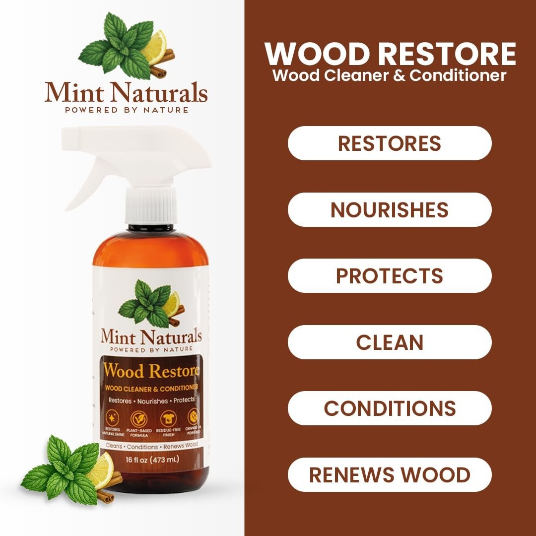 Natural Wood Cleaner & Conditioner – Plant-Based, Eco-Friendly, 16oz, USA Made