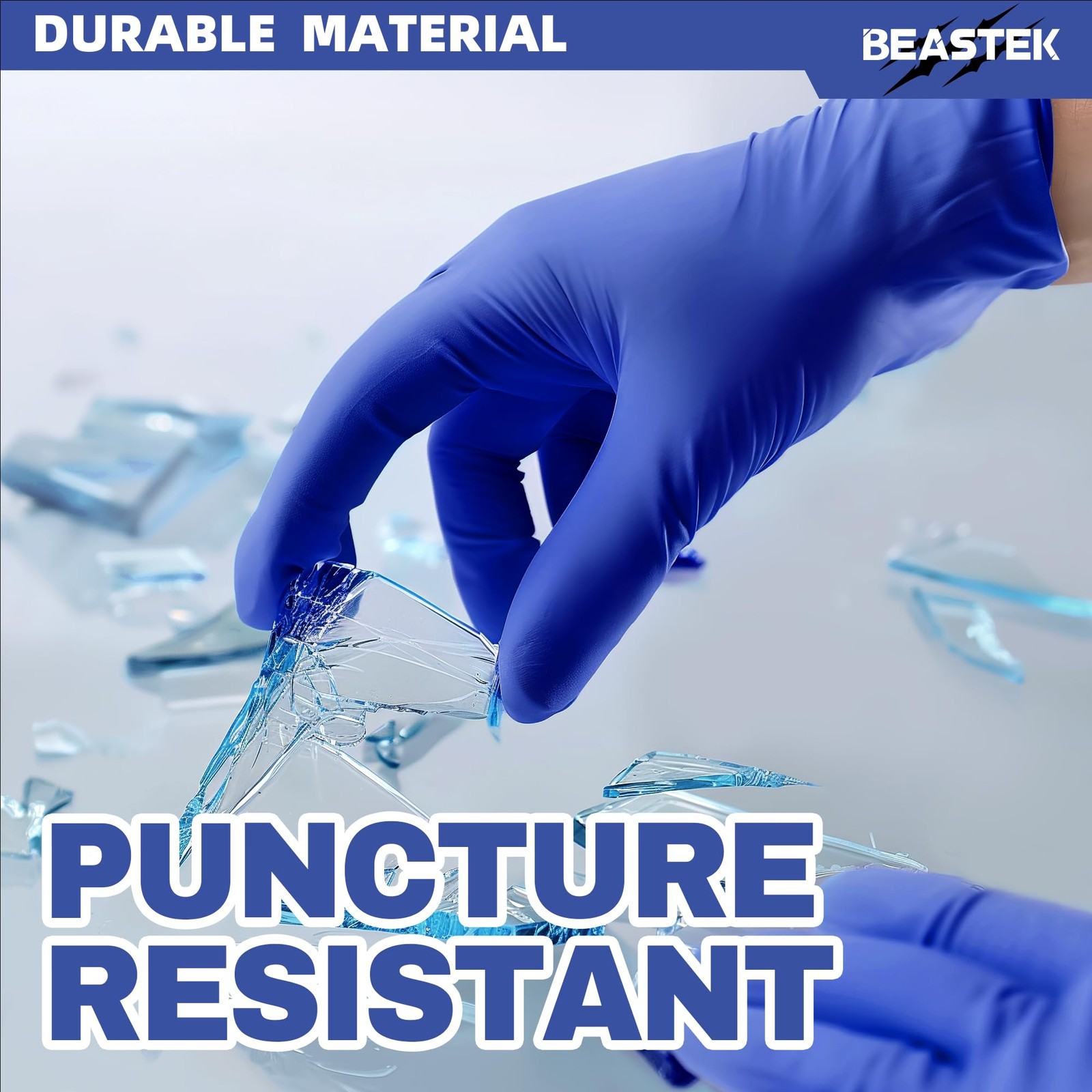 Beastek Nitrile Exam Gloves, 4.0 Mil 100 Pcs X-Large, X-large (Blue Violet)