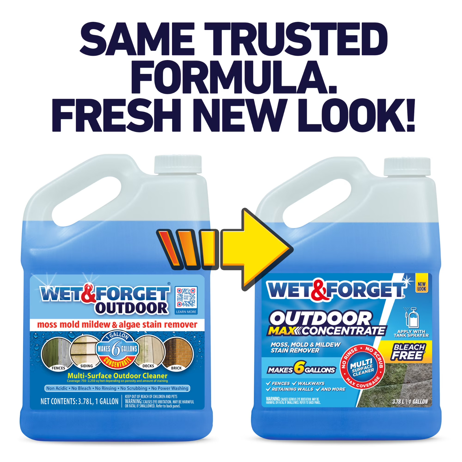 Wet & Forget Outdoor Moss, Mold and Mildew Stain Remover Concentrate – 1 Gal