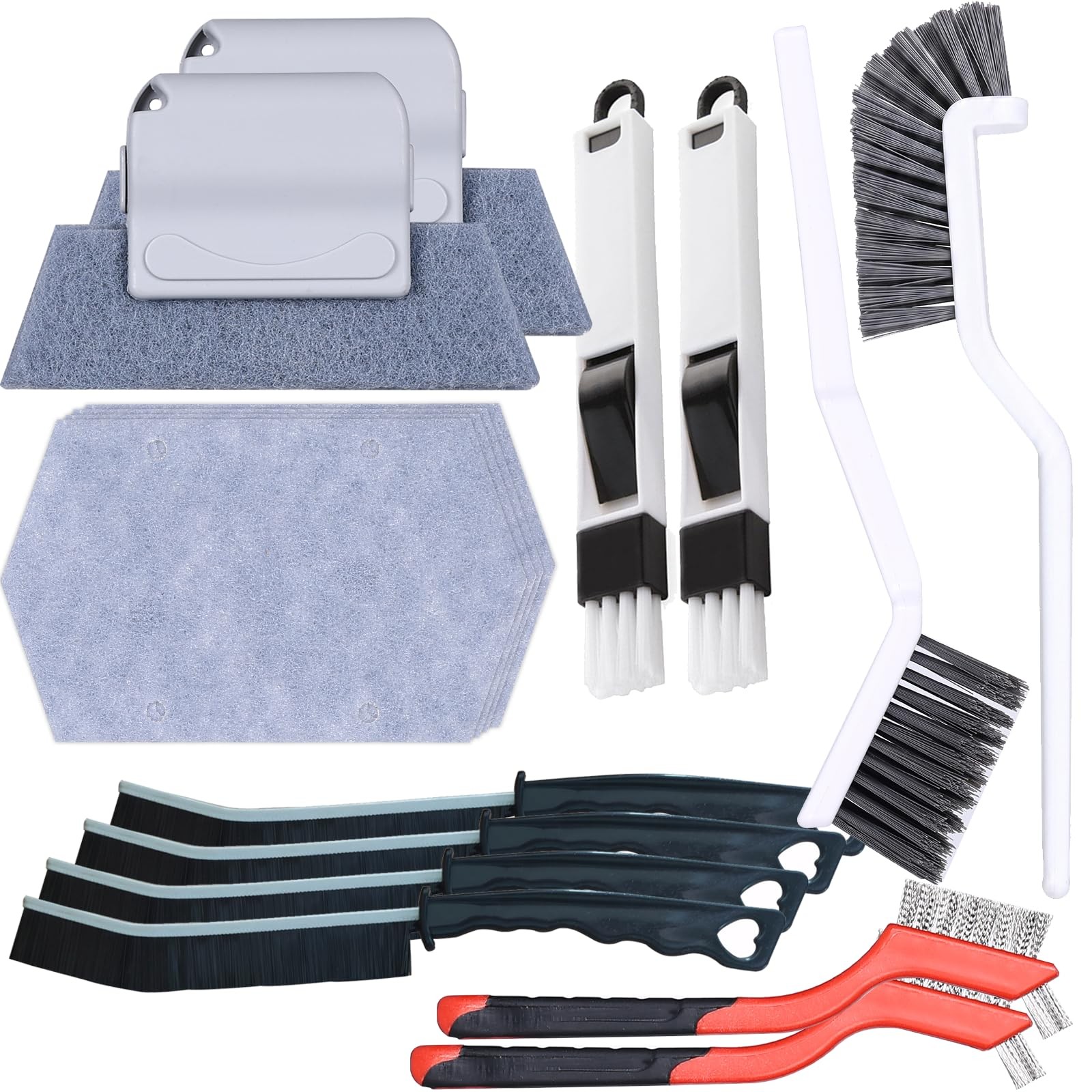 16PCS Crevice Cleaning Brush Set – Multi-Purpose Grout Cleaner Brush for Deep…