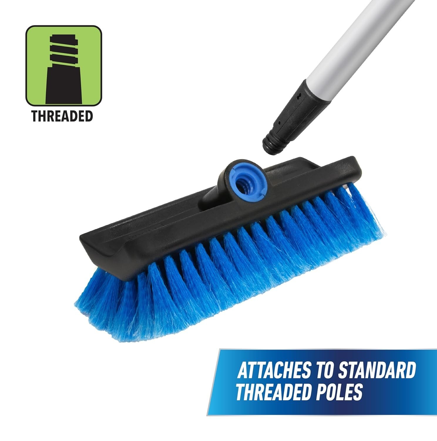 Professional Lock-On HydroPower 10” Bi-Level Soft Wash Brush, Compatible with…