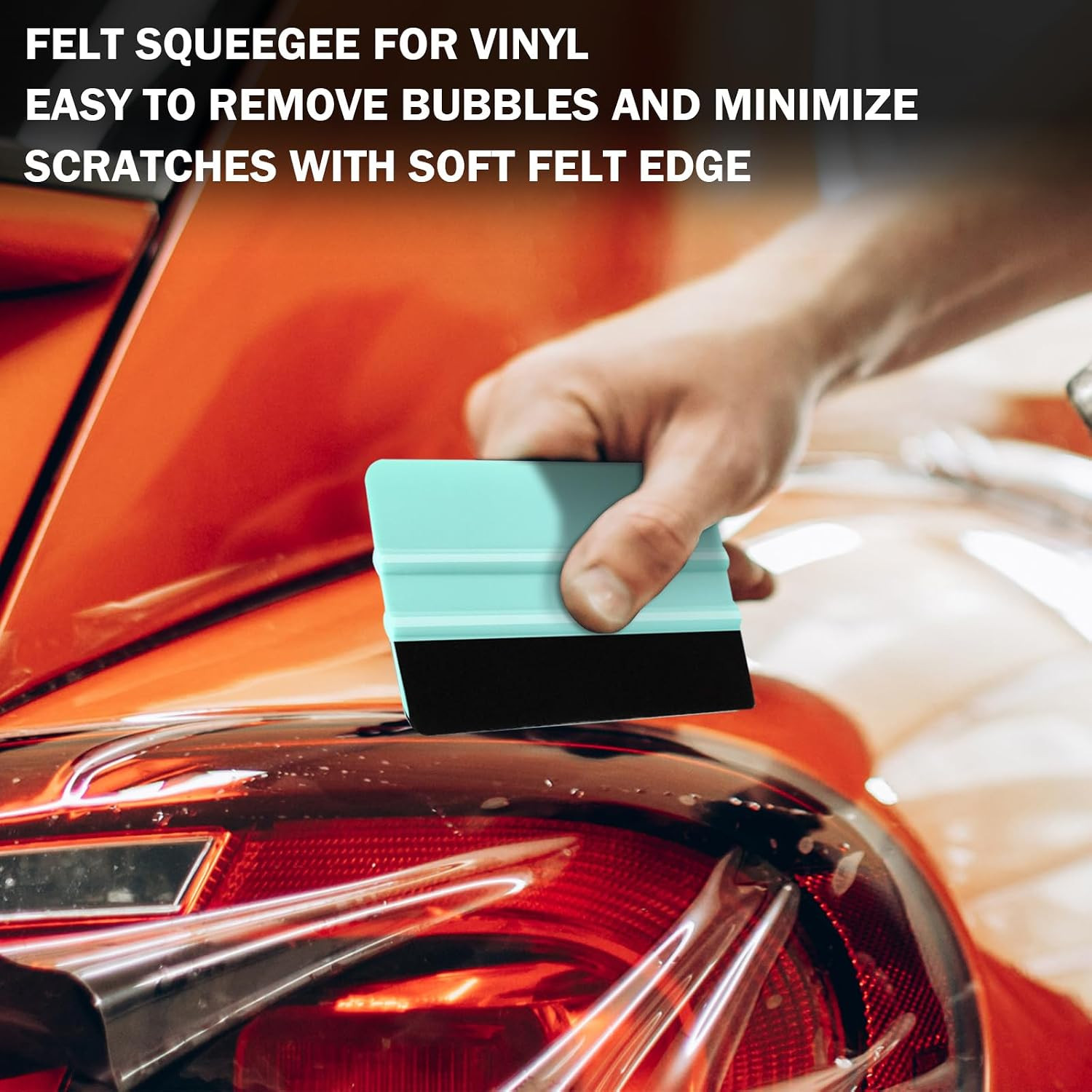 Squeegee for Vinyl- Felt Vinyl Squeegee 2 Pcs,Purple and Teal Squeegees Scraper
