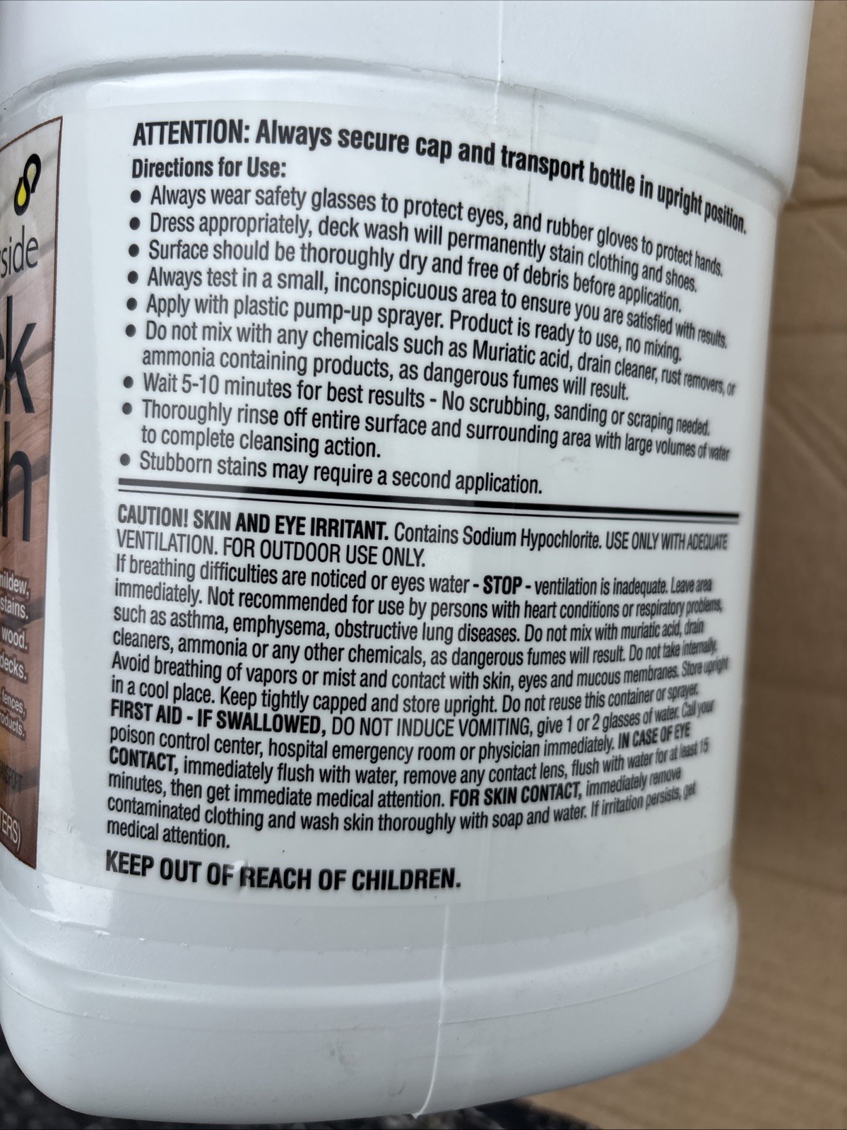 Sunnyside Deck Wash 1 Gallon (Lot of 2) Household Dirt Mildew Algae Fungus Stain