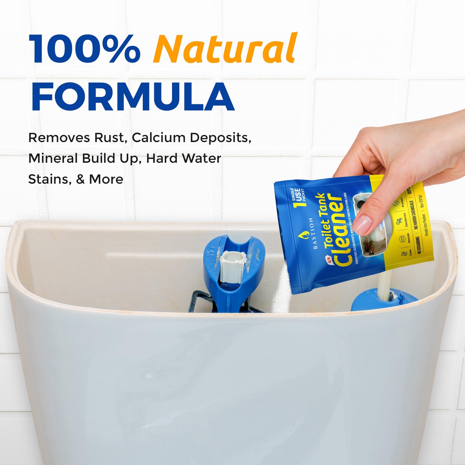 Toilet Tank Cleaner – 6-Uses. Removes Rust, Mineral Deposits, Hard Water Stains