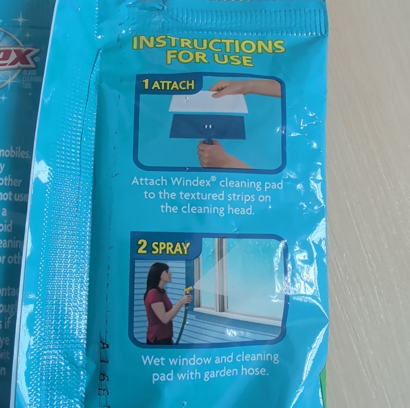 NEW Windex Outdoor Refill Pads for Cleaning Glass Windows 1 package 2 Pads