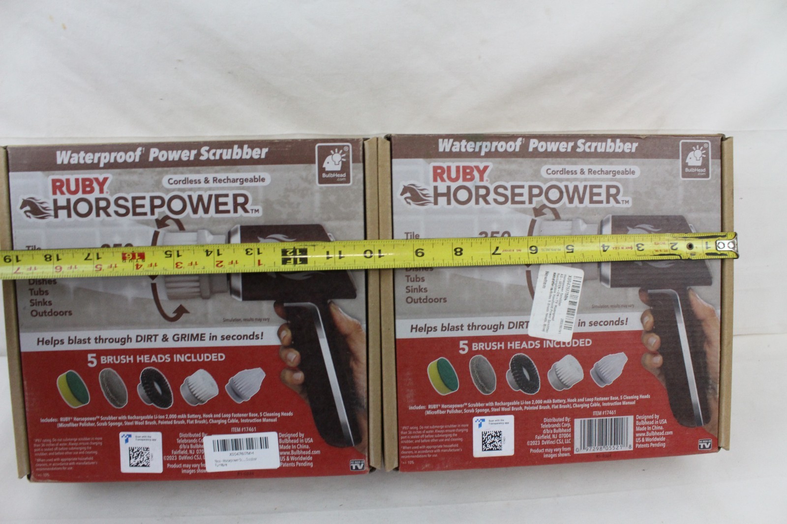 2 Handheld Cordless Rechargeable Spinning Power Scrubber Ruby Horsepower ZZ