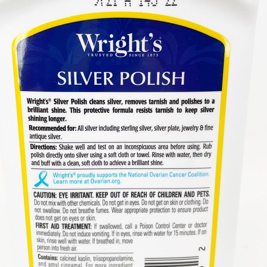 LOT OF 2- Wrights SILVER POLISH Anti Tarnish Cleans Polishes Protects. 7 oz NEW