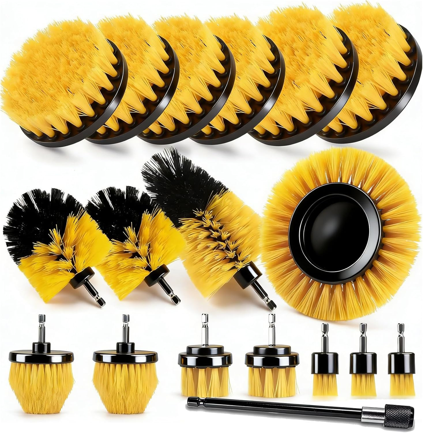 18Pack Drill Brush Power Scrubber Cleaning Brush Extended Long Attachment Set Al