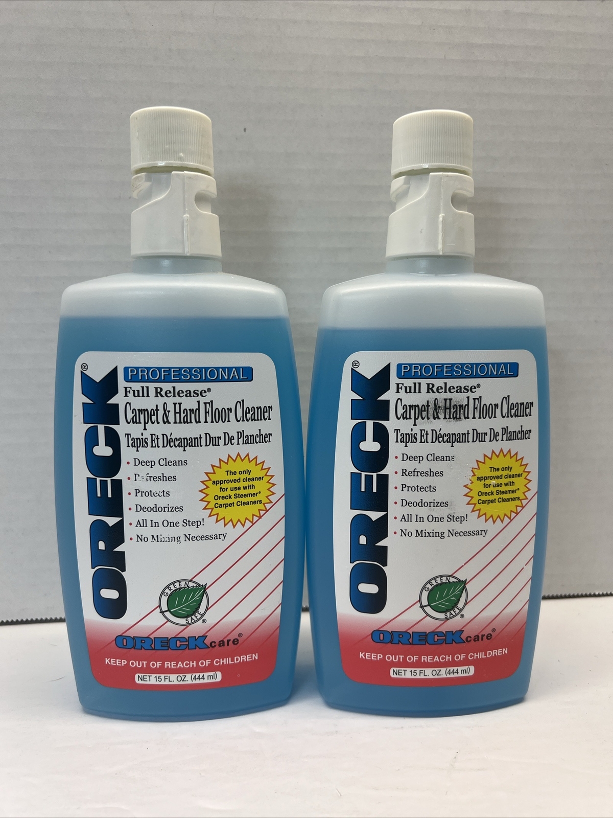 2 Oreck Professional Full Release Carpet & Hard Floor Cleaner 15 Oz Each NEW