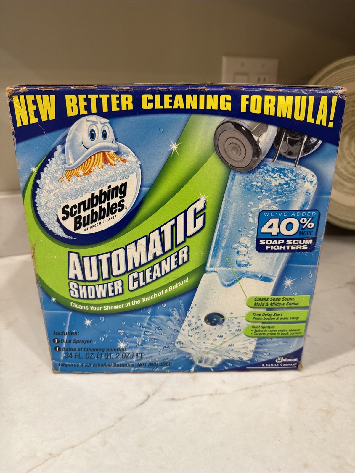 Scrubbing Bubbles Automatic Shower Cleaner Dual Sprayer 34 Oz Bottle Sealed Box