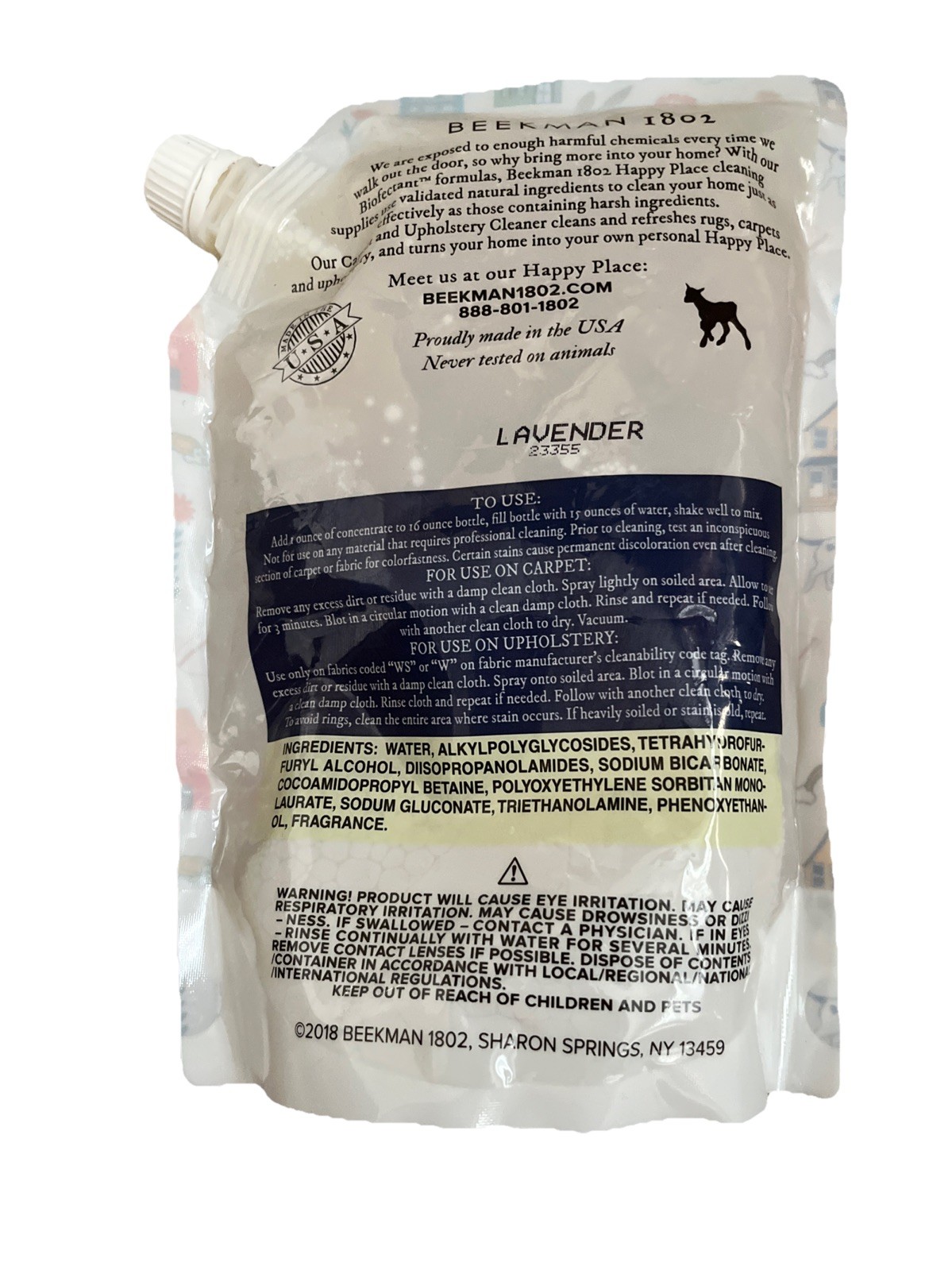 Beekman Concentrate Carpet and Upholstery Cleaner Lavender 32 Oz