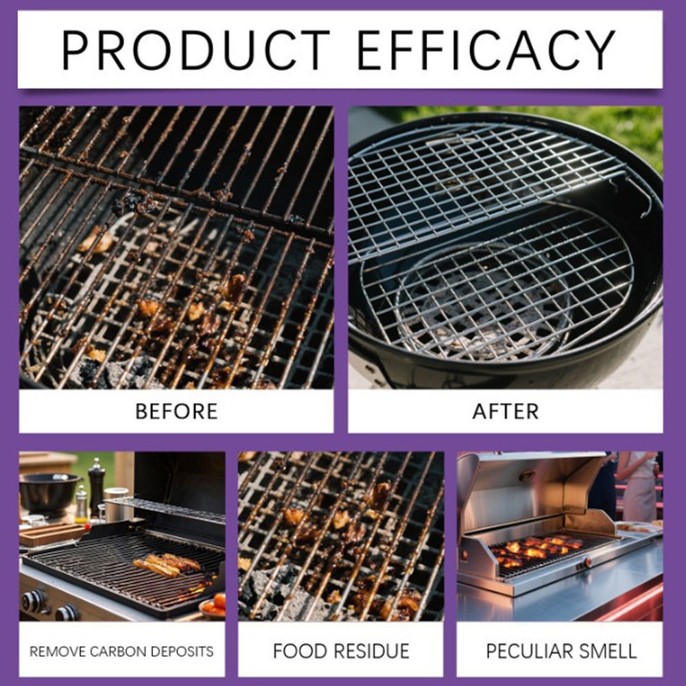 1-3PCS BBQ Grill Degreaser Cleaner,Fast-Acting Heavy-Duty Grill Degreaser Spray