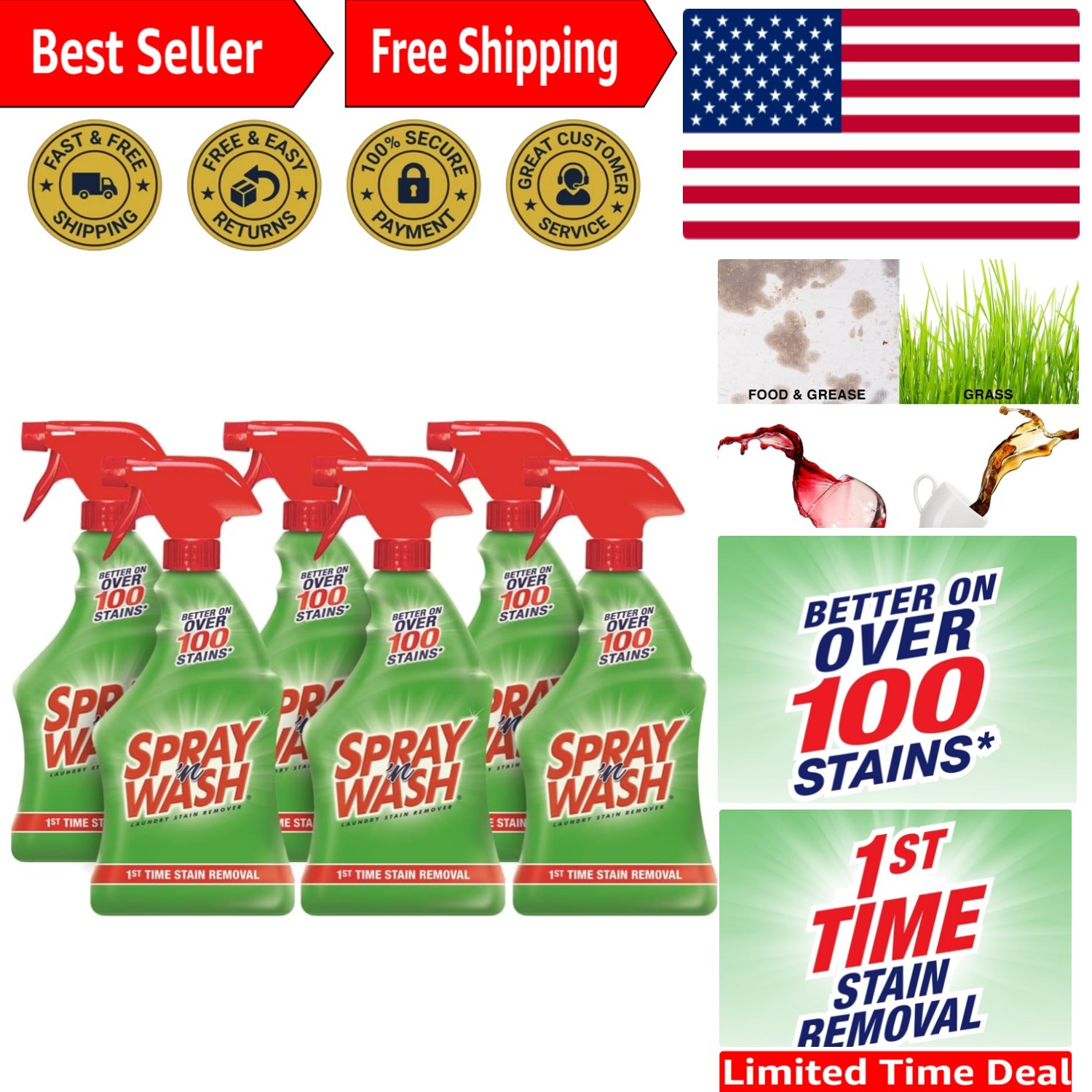 Versatile Stain Remover Spray, 132oz – Works in All Temperature Conditions