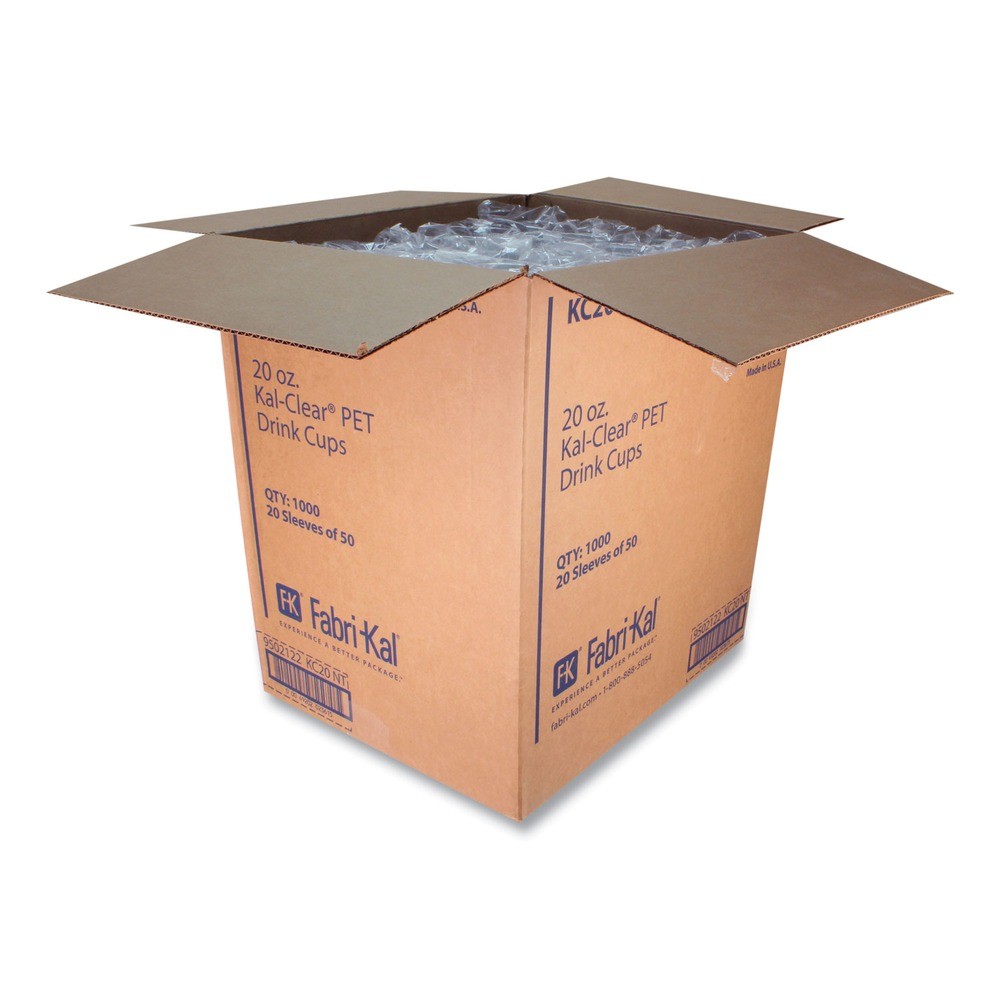 Fabri-Kal KC20 Kal-Clear 20 oz PET Cold Drink Cups – Clear (20/Carton) New