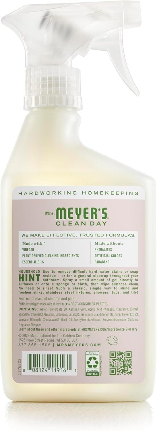 Mrs. Meyer’s Clean Day Vinegar Gel Cleaning Spray, Apple Blossom, 16 Fl Oz