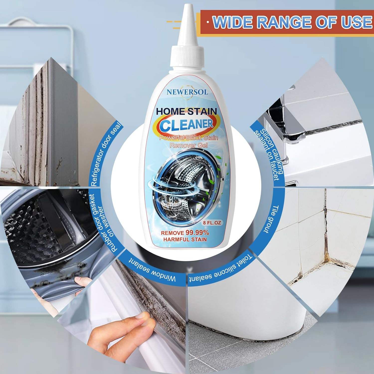 Black Stain Remover Gel Washing Machine Cleaner Front Loader Grout Cleaner Home