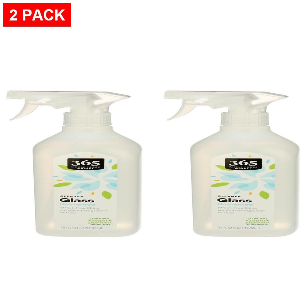 Whole Foods Market, Glass Cleaner, Unscented, 26 Fl Oz – Pack Of 2