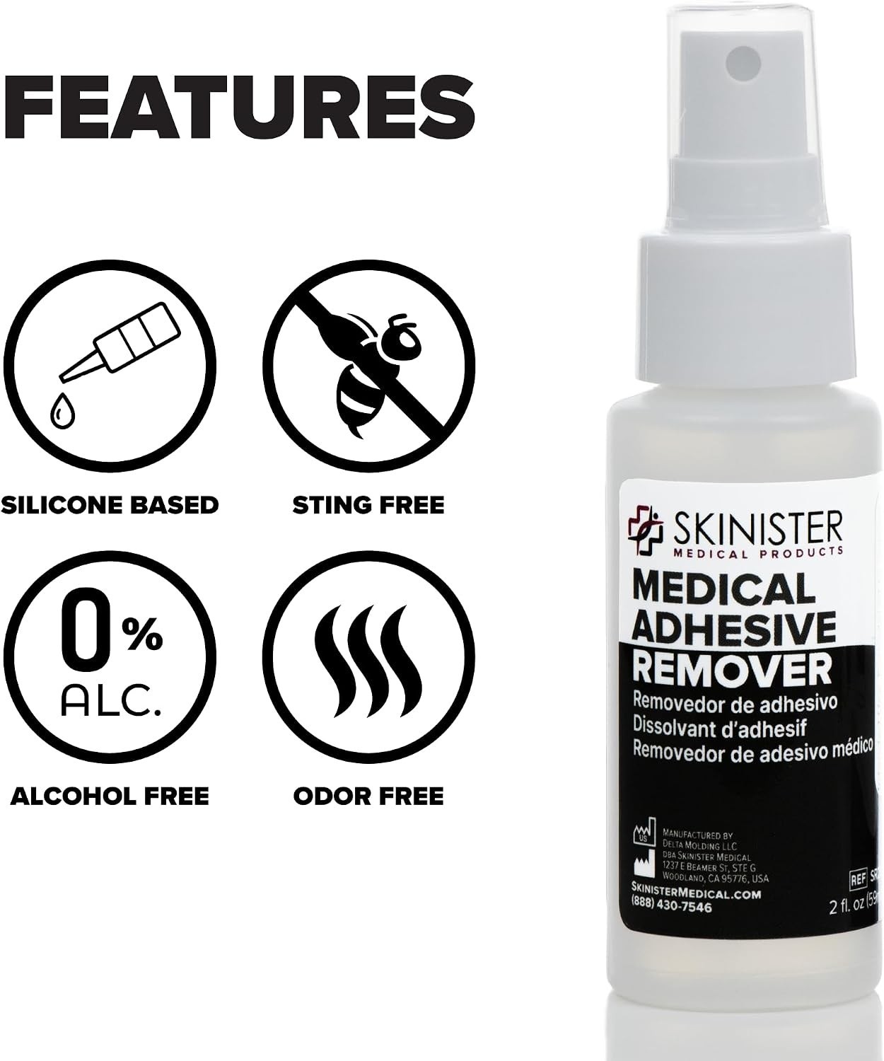 4oz Medical Adhesive Remover Spray Silicone Skin Safe Wig Tape Ostomy Remover12