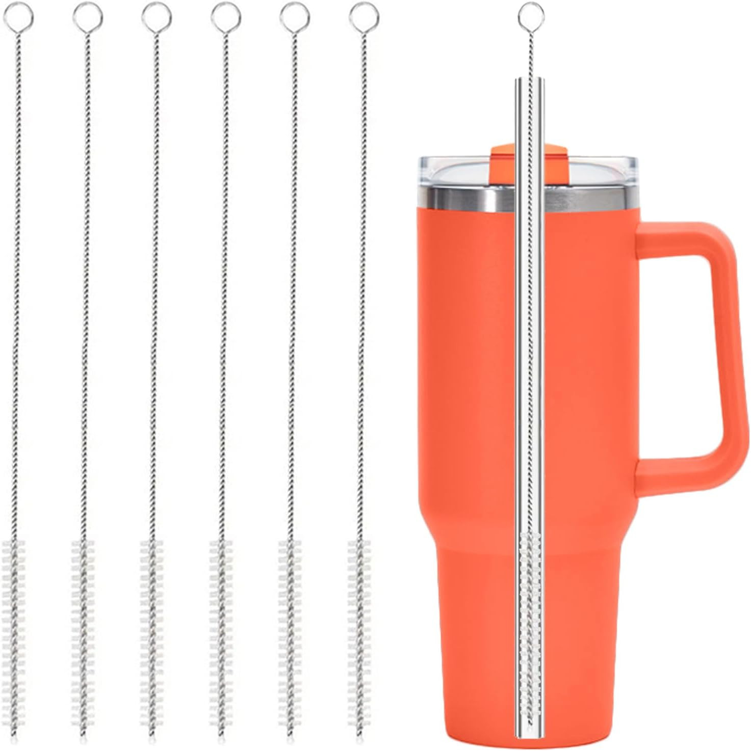 6 Pack Straw Cleaner Brush for Stanley, Reusable Extra Long Straw Cleaner for 40
